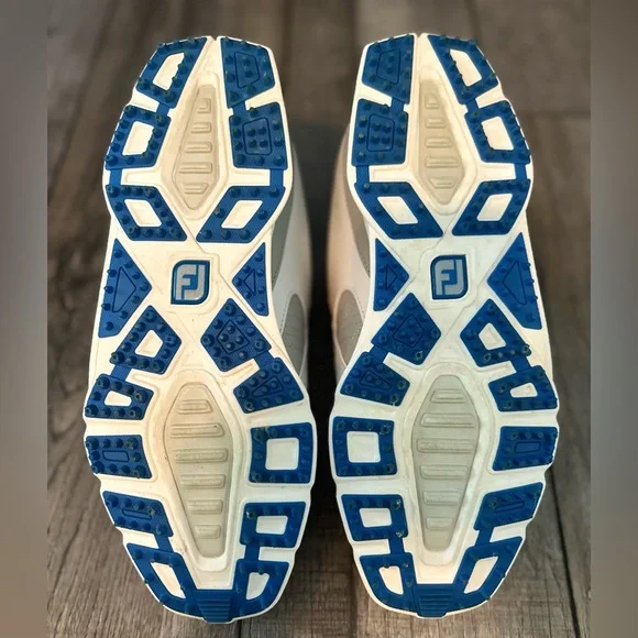 FootJoy Pro SL Men's Spikeless Golf Shoes Size 9 W Leather White Silver Blue - Picture 11 of 13
